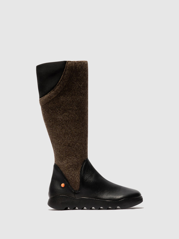 Zip Up Boots WEIL726SOF BLACK W/DK.TAUPE FELT